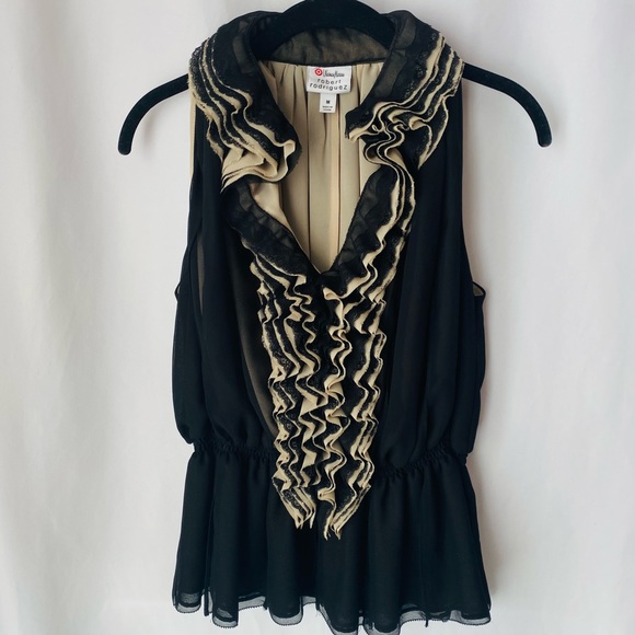 Robert Rodriguez Ruffled Top Blouse Medium EUC - Picture 4 of 14